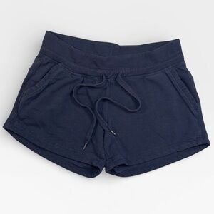 ‘Green Tea’ Navy Blue Women's Casual Cotton Athletic Drawstring Shorts SMALL
